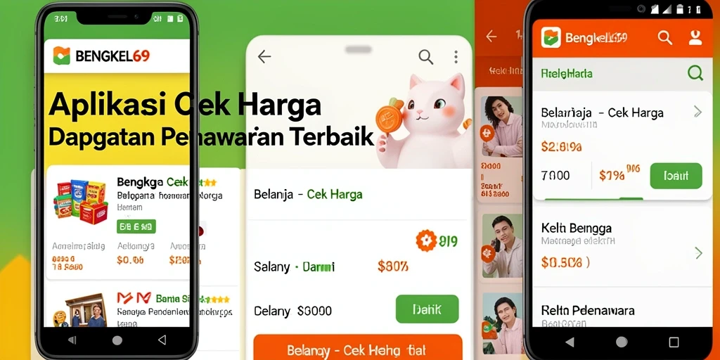 Tampilan antarmuka aplikasi BENGKEL69 untuk pengecekan harga.