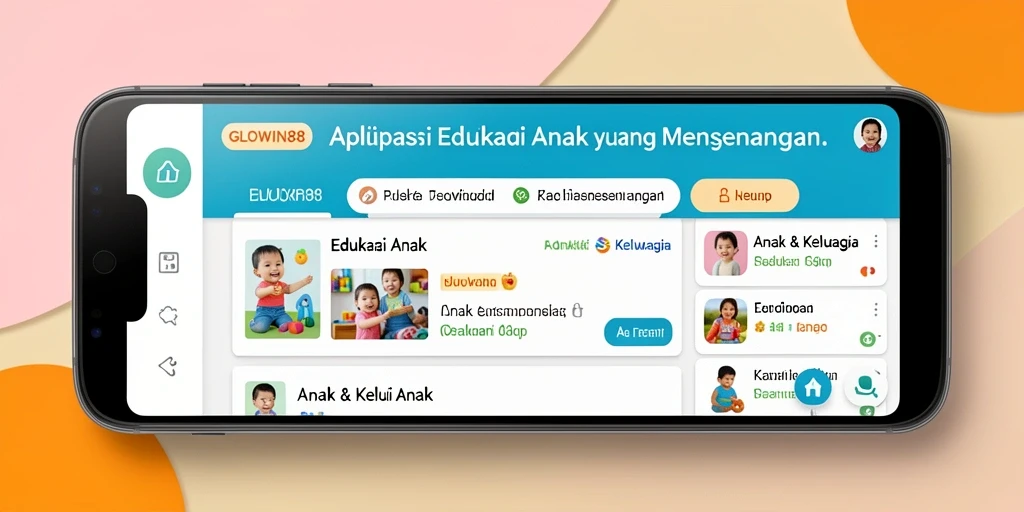 Antarmuka aplikasi GLOWIN88 yang menarik dan edukatif.