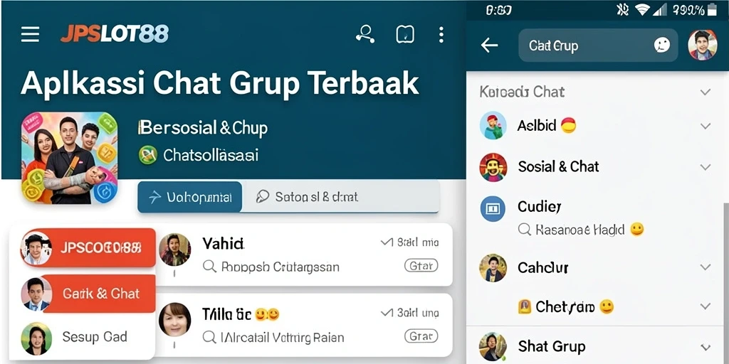 Antarmuka JPSLOT88 yang modern dan interaktif untuk Chat Grup.