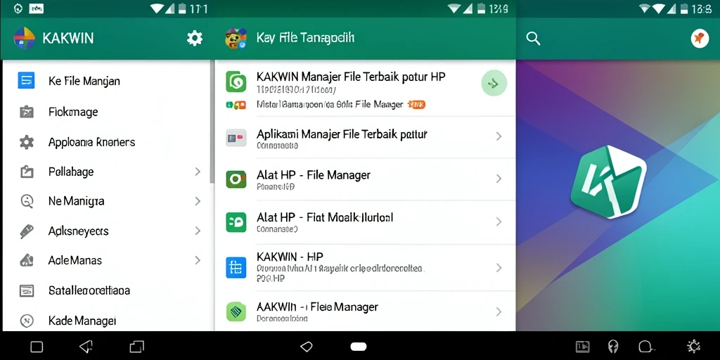 Screenshot KAKWIN menunjukkan antarmuka File Manager yang sederhana dan fungsional.