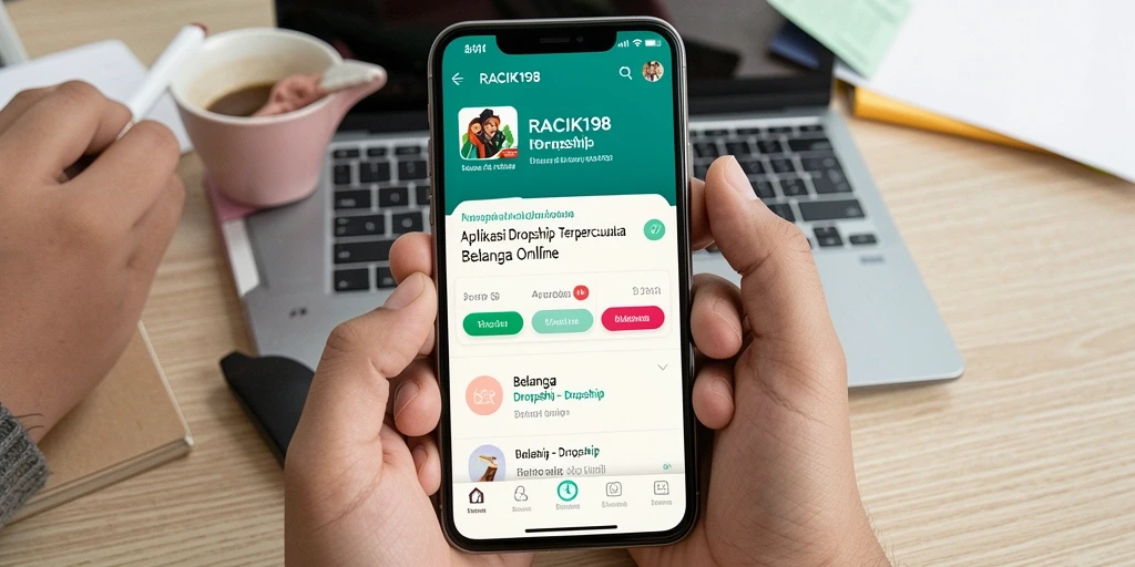 Tampilan antarmuka aplikasi Dropship yang menarik dan mudah digunakan.