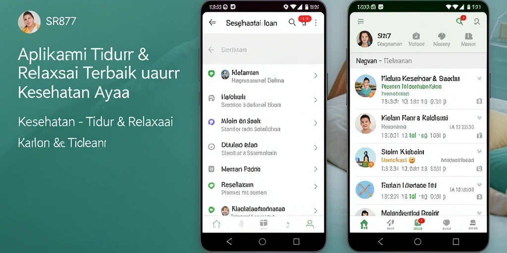 Antarmuka aplikasi SR877 yang tenang dan menenangkan untuk Tidur & Relaksasi.