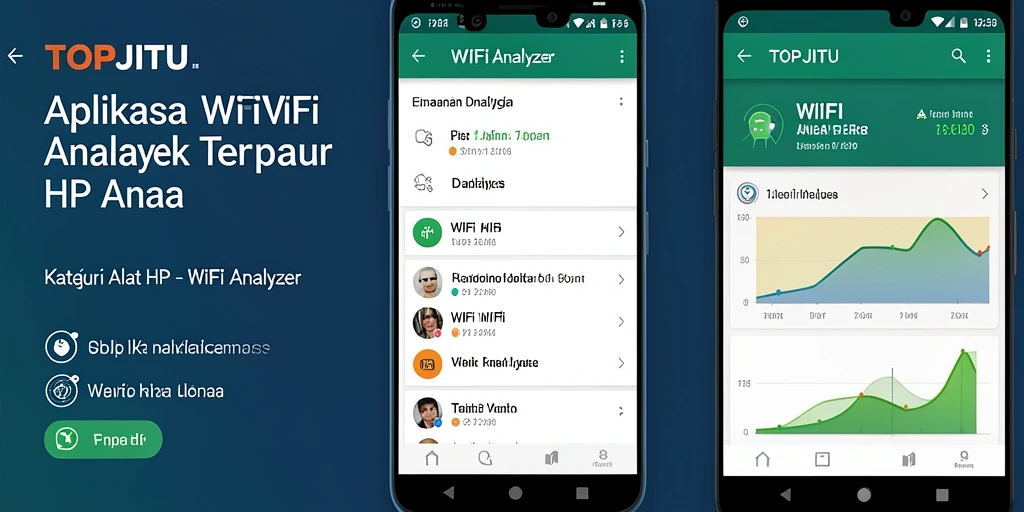 Tampilan antarmuka utama TOPJITU dengan fitur analisis WiFi.